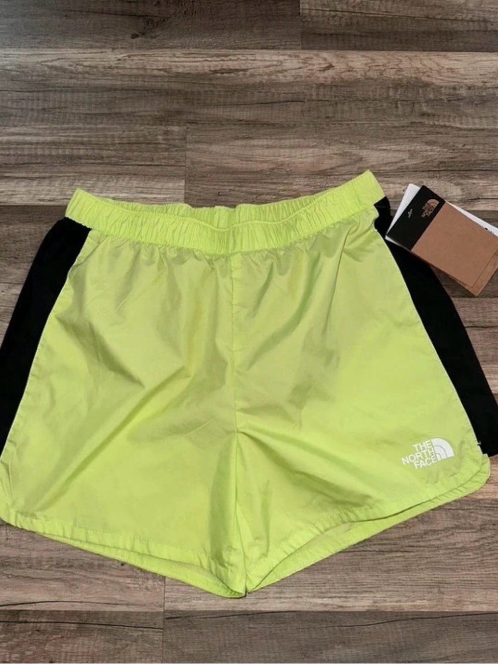 The North Face Neon Green and Black Girls Athletic Shorts